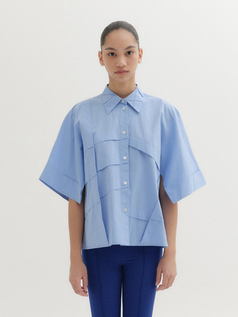 EENK Panel Detail Shirt - Light Blue