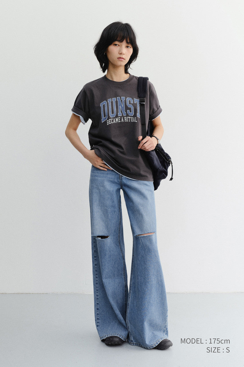 Dunst Unisex Vintage Arch Logo T-Shirt Charcoal Grey