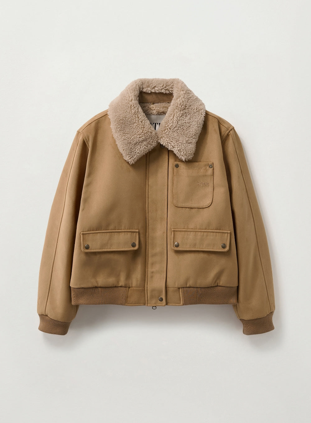 [satur] (W) Synthetic Suede Blouson Jumper - Camel