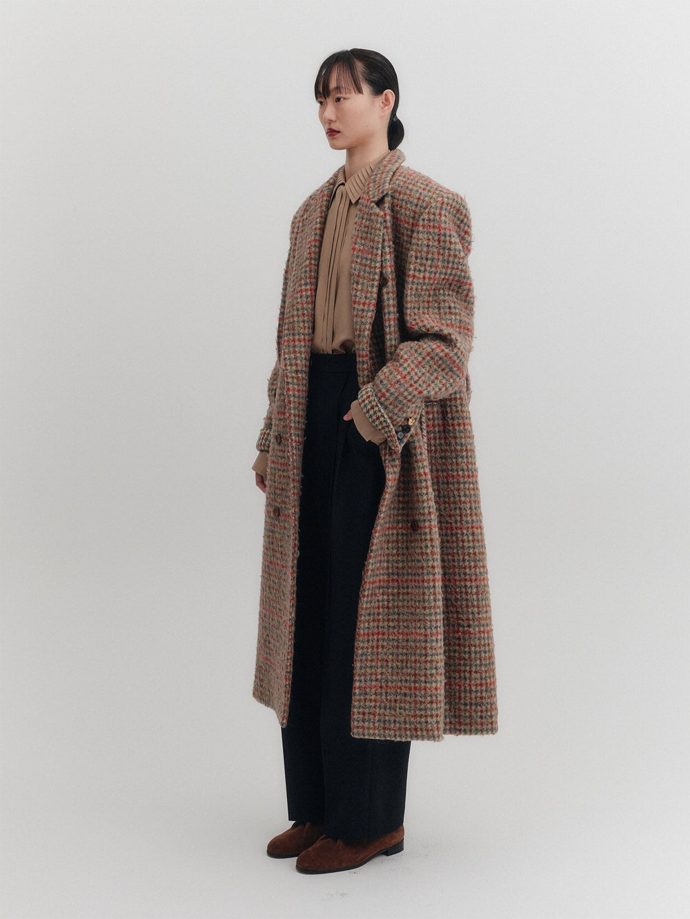 EENK Tailored Belted Long Coat - Multi