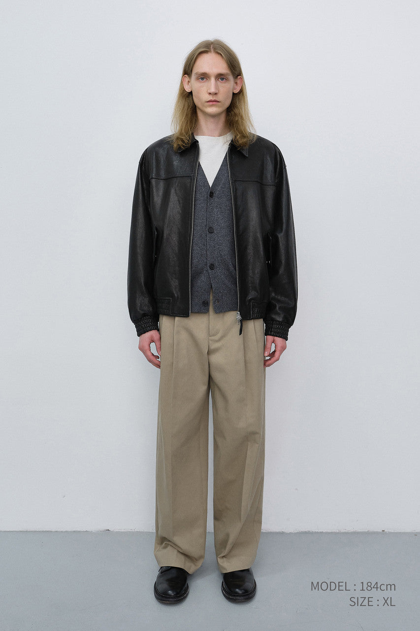 Dunst Unisex Refined Leather Blouson Black