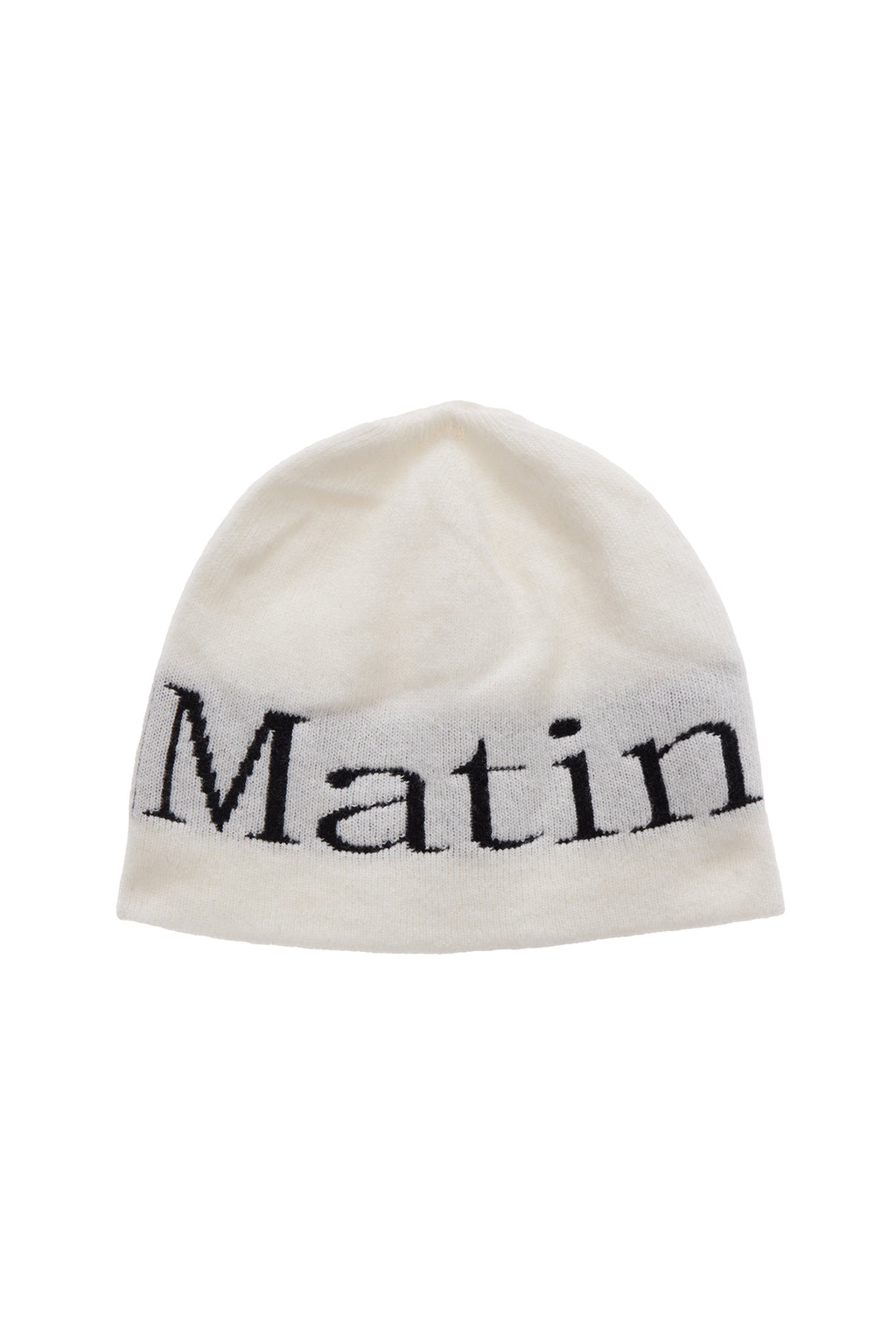 Matinkim Logo Jacquard Short Beanie IN White