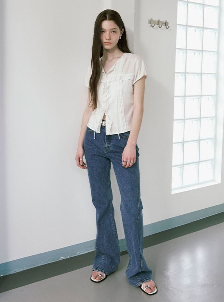 Raive Boots Cut Denim Pants in Blue
