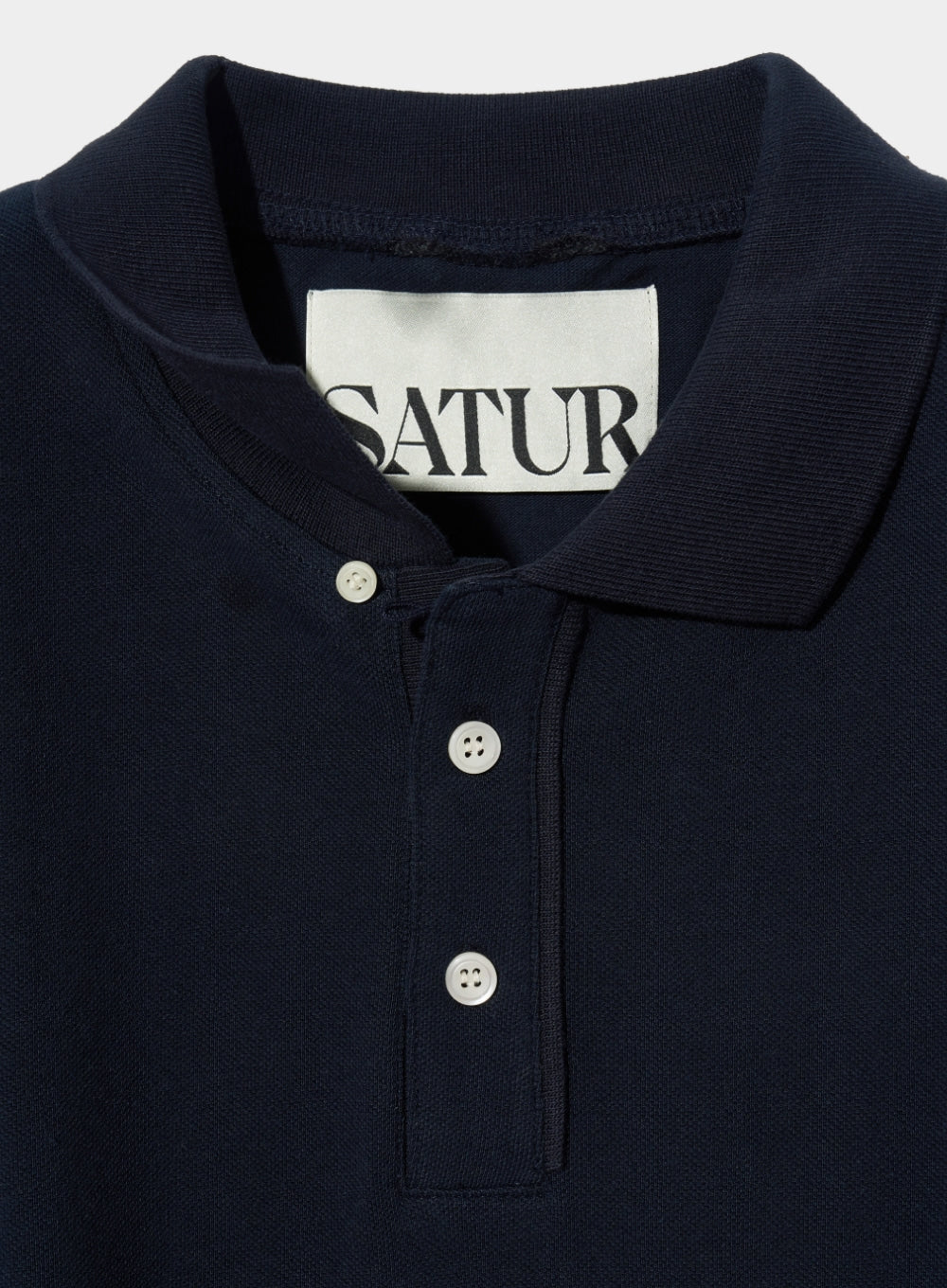 [satur] (W) Basic Pique Polo T-Shirt - Classic Navy