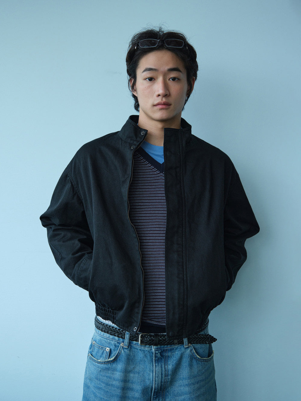 Low Classic Washed Cotton Jumper Black
