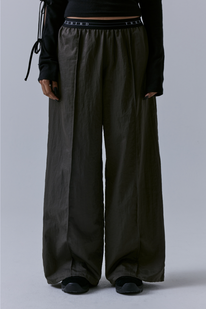 Treemingbird Banding Nylon Pants Khaki Brown
