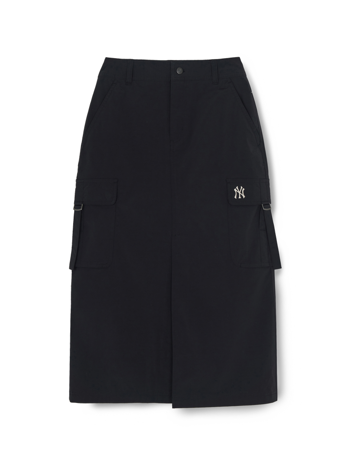 Mlb Women's Vintage Washing Cotton Strap Cargo Long Skirt