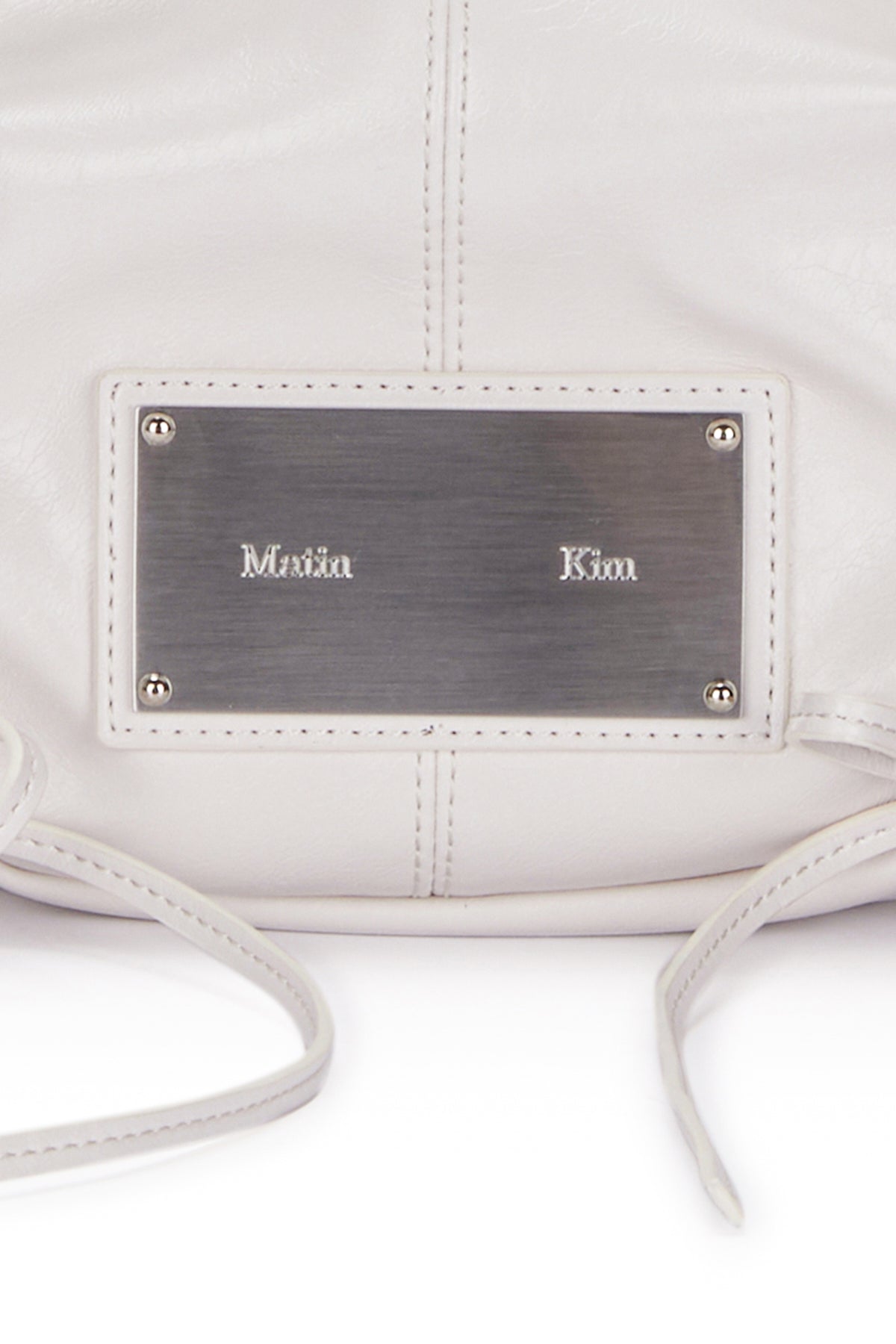 [matinkim] HALF SHIRRING RIBBON ROUND BAG IN IVORY