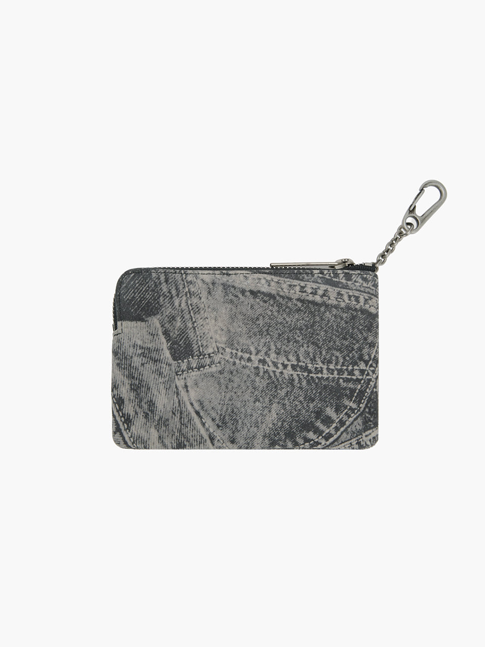 Margesherwood Heart Zipper Wallet Silver Logo light grey printed suede