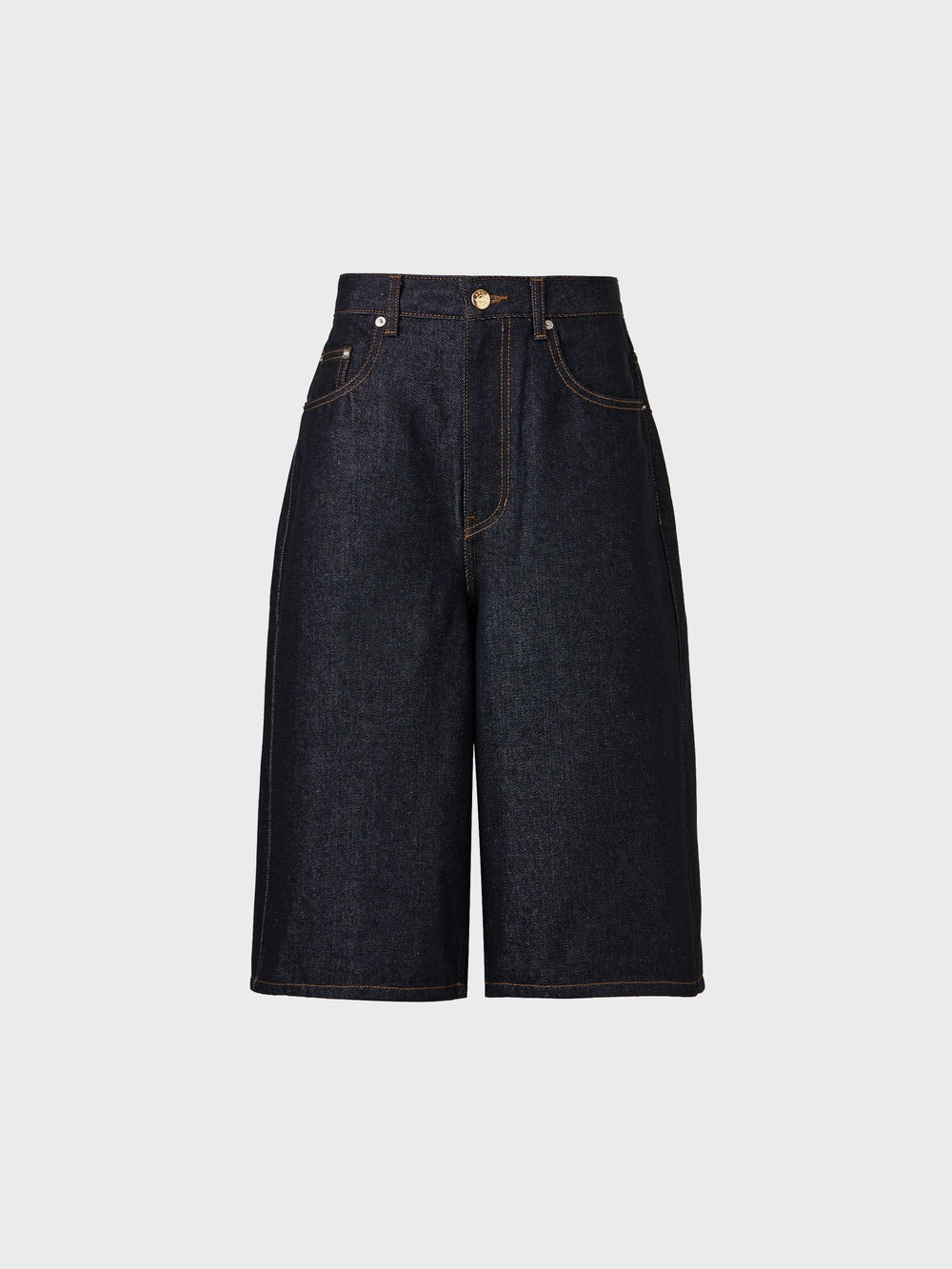 EENK Curved Fit Denim Shorts - Dark Navy