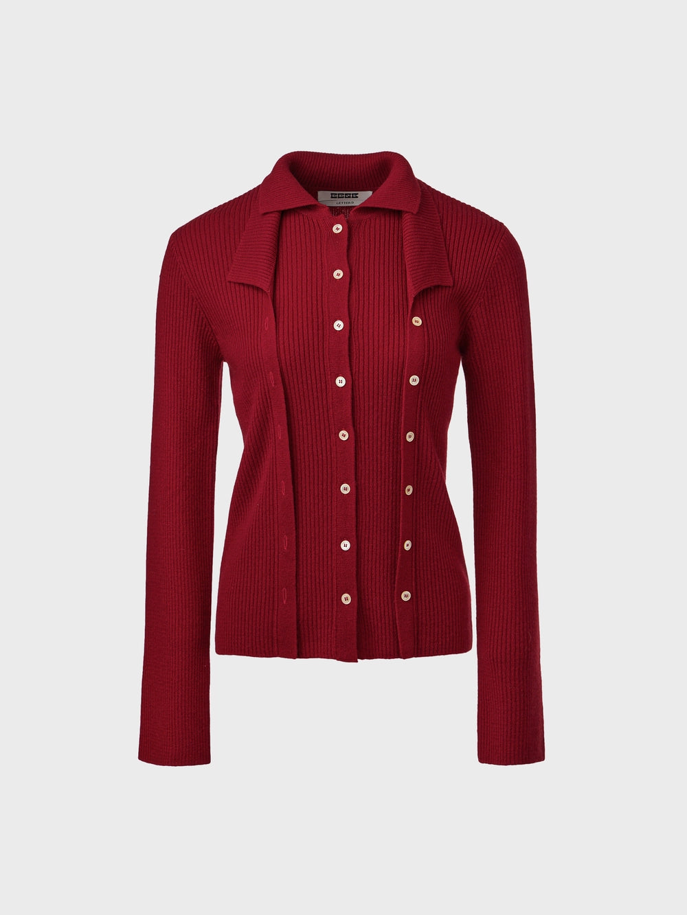 EENK Double Layer Front Cardigan - Red