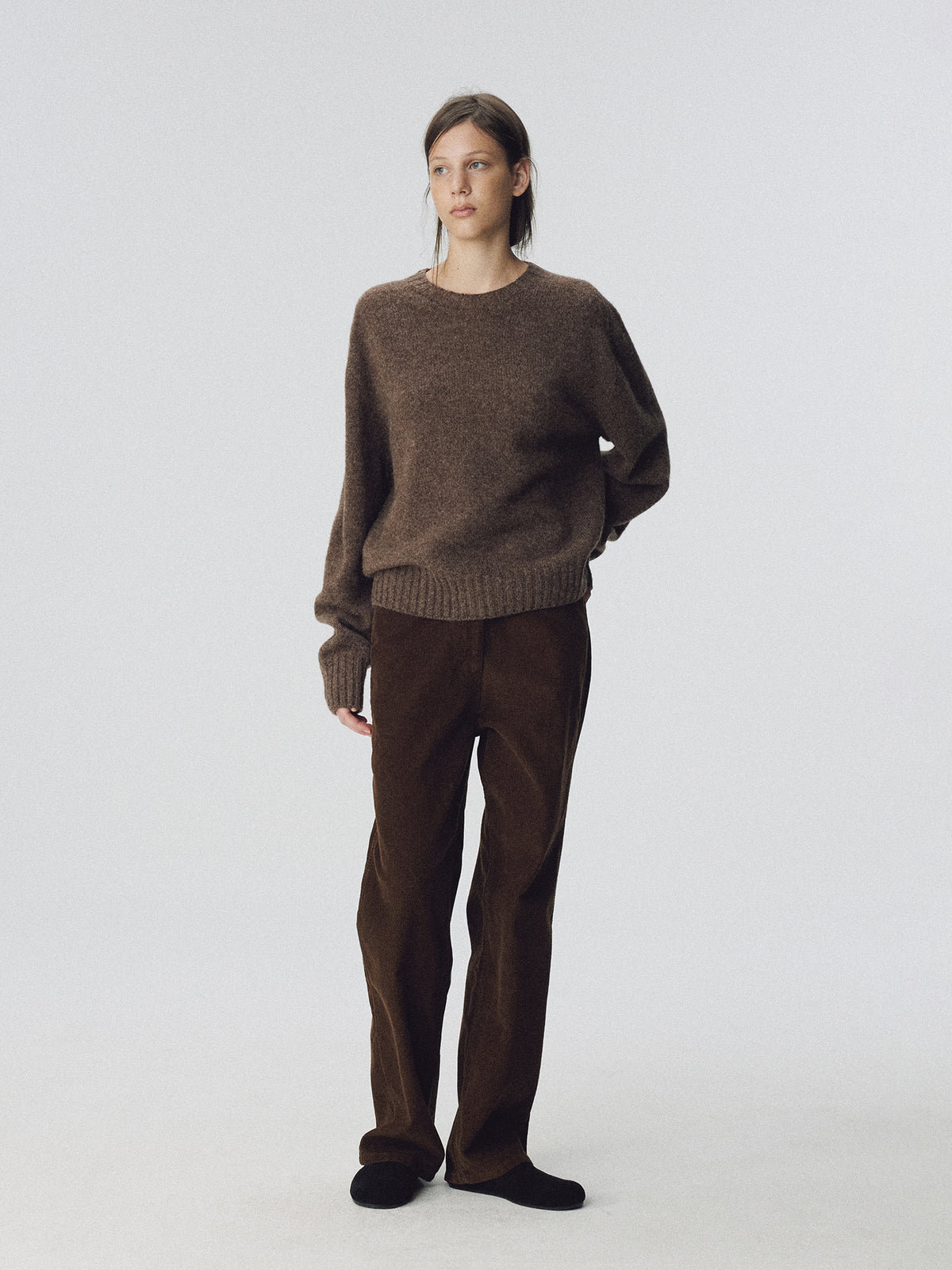 Nothing Written Kiri brushed wool pullover (Ash mocha brown)