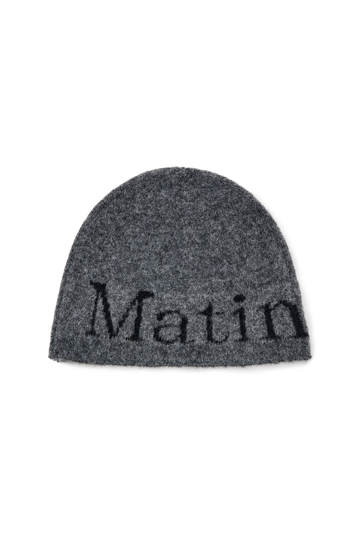 Matinkim Matin Logo Boucle Knit Beanie IN Charcoal