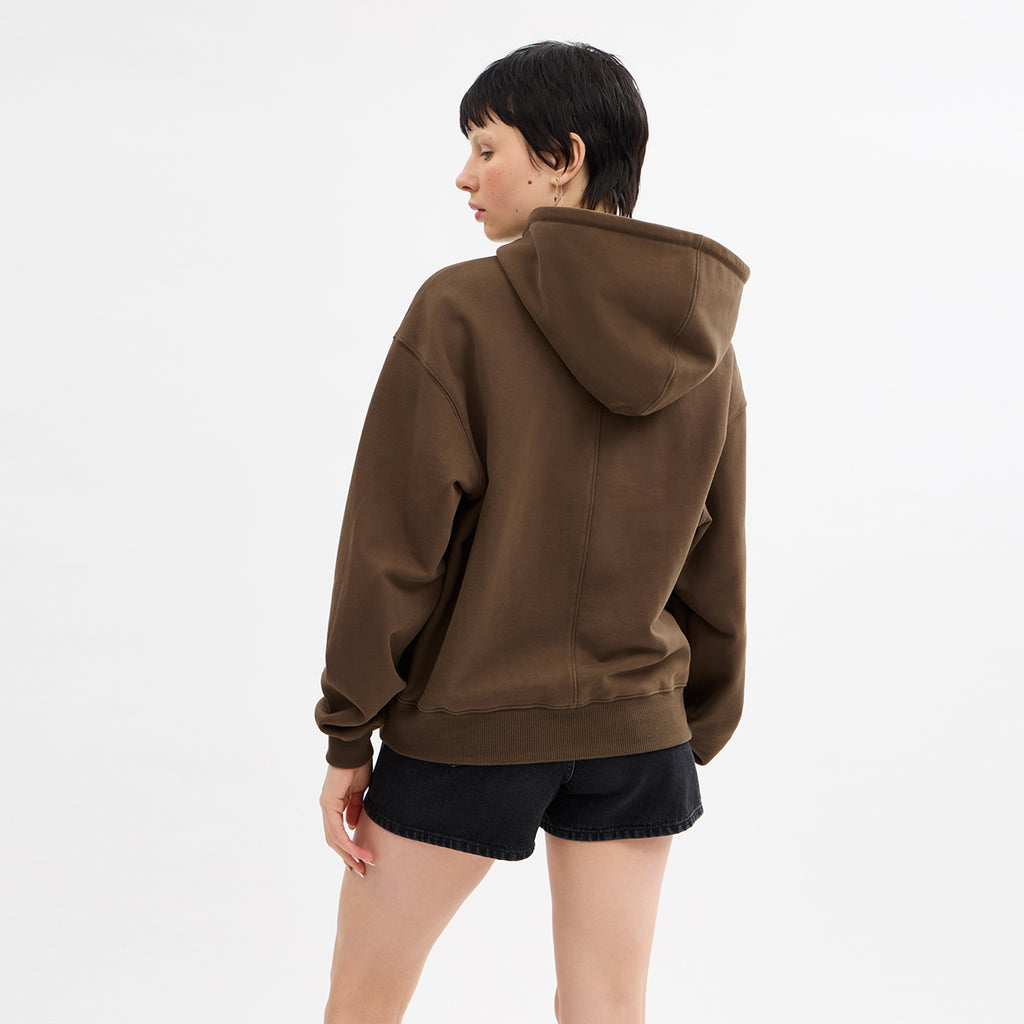 Matinkim Matin Kim X Coach Logo Embroidery Hoodie IN Brown