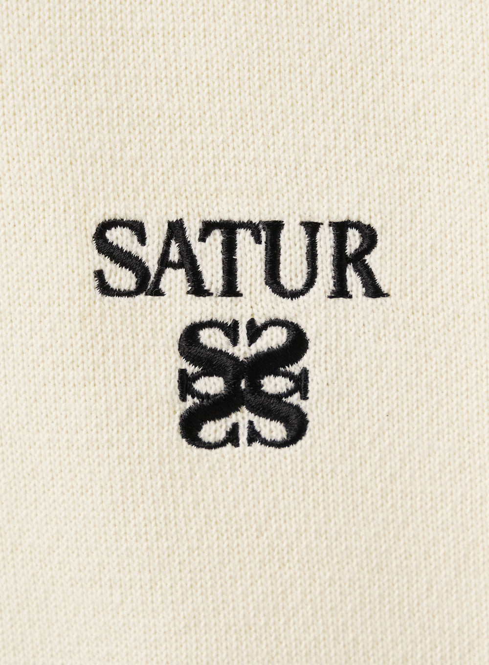 [satur] (W) Lawton Crop Sweatshirt - Cream Black