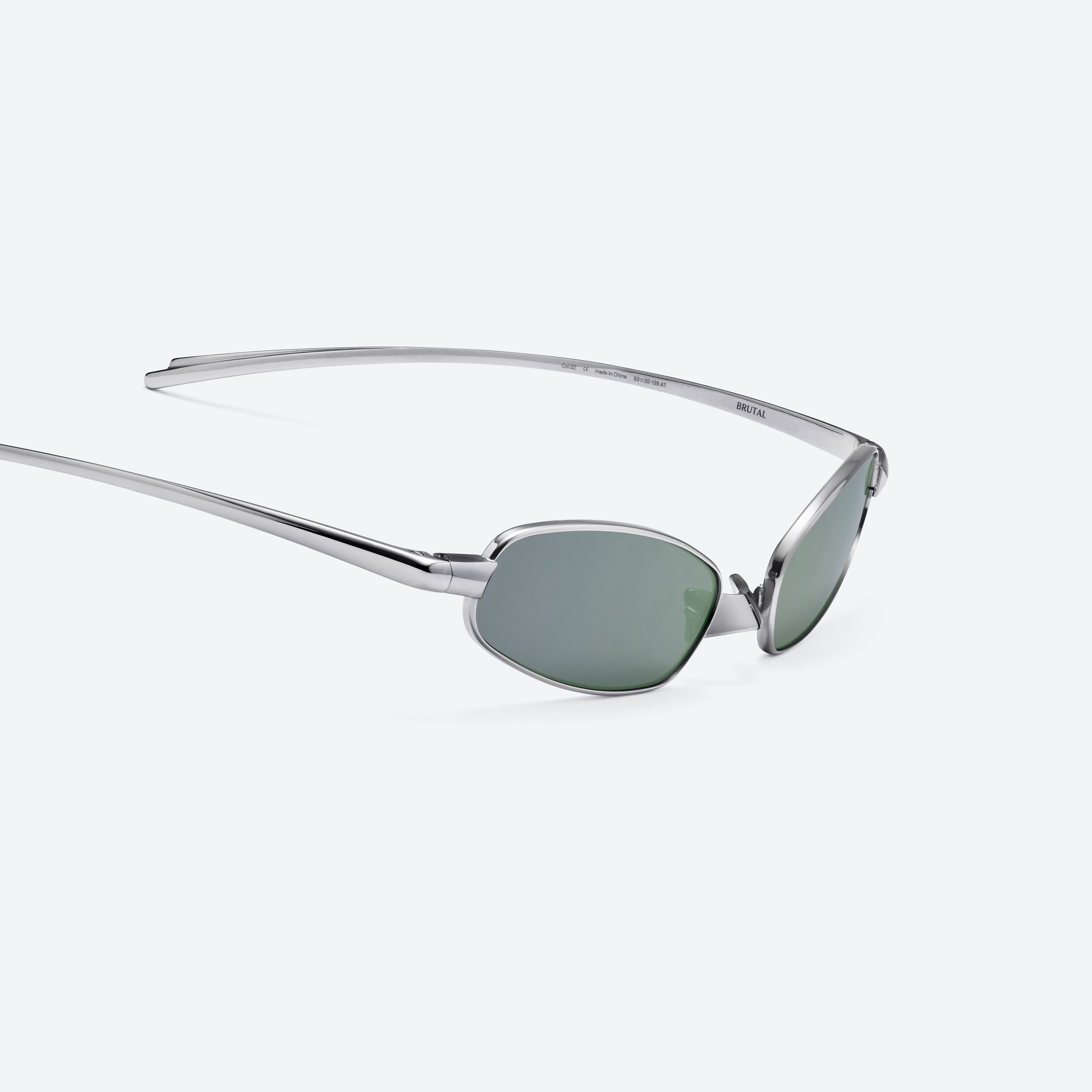 Gentle Monster Brutal 02 Sunglasses in silver, showcasing authentic Korean designer fashion.