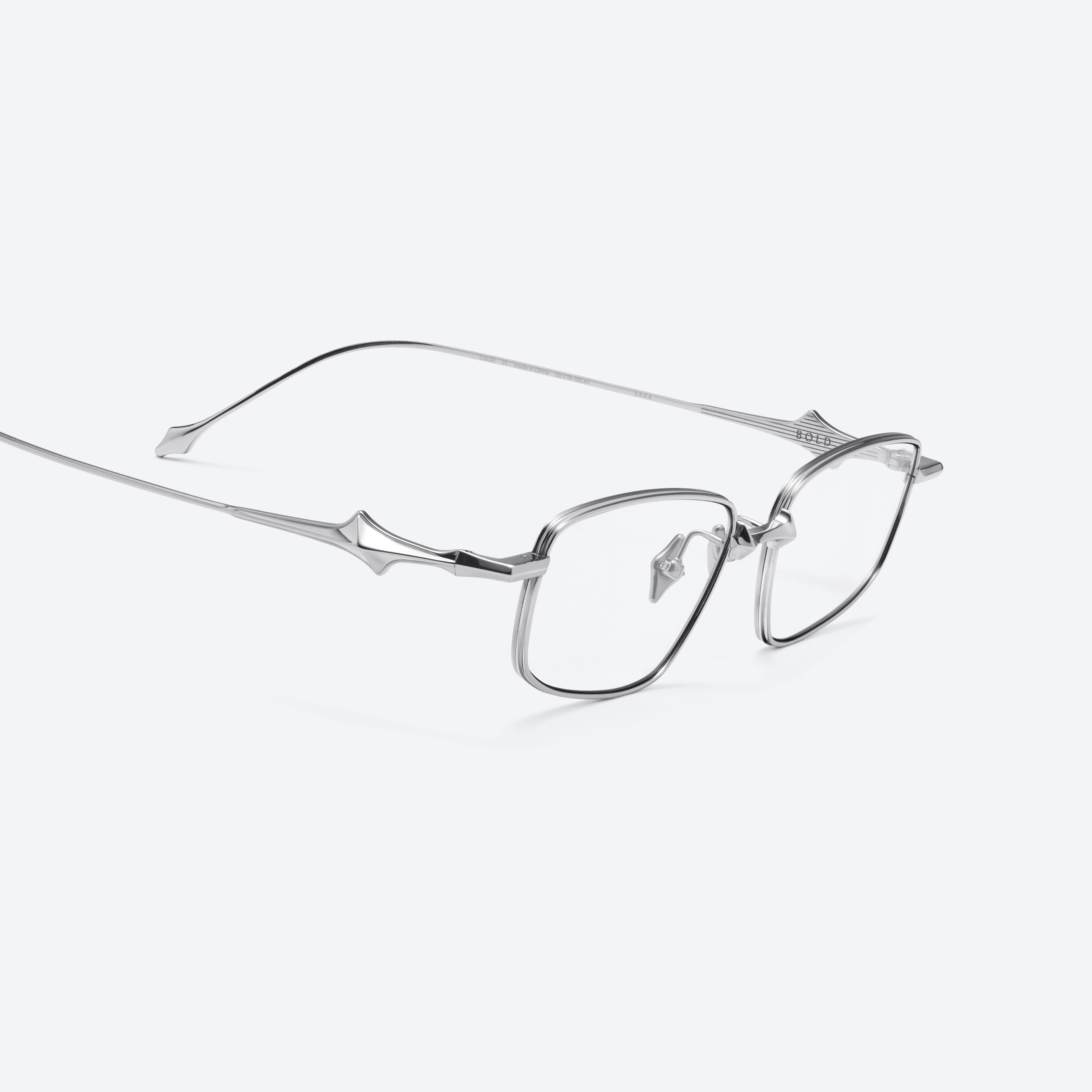 Gentle Monster Saga 02 silver sunglasses, showcasing authentic Korean designer fashion.