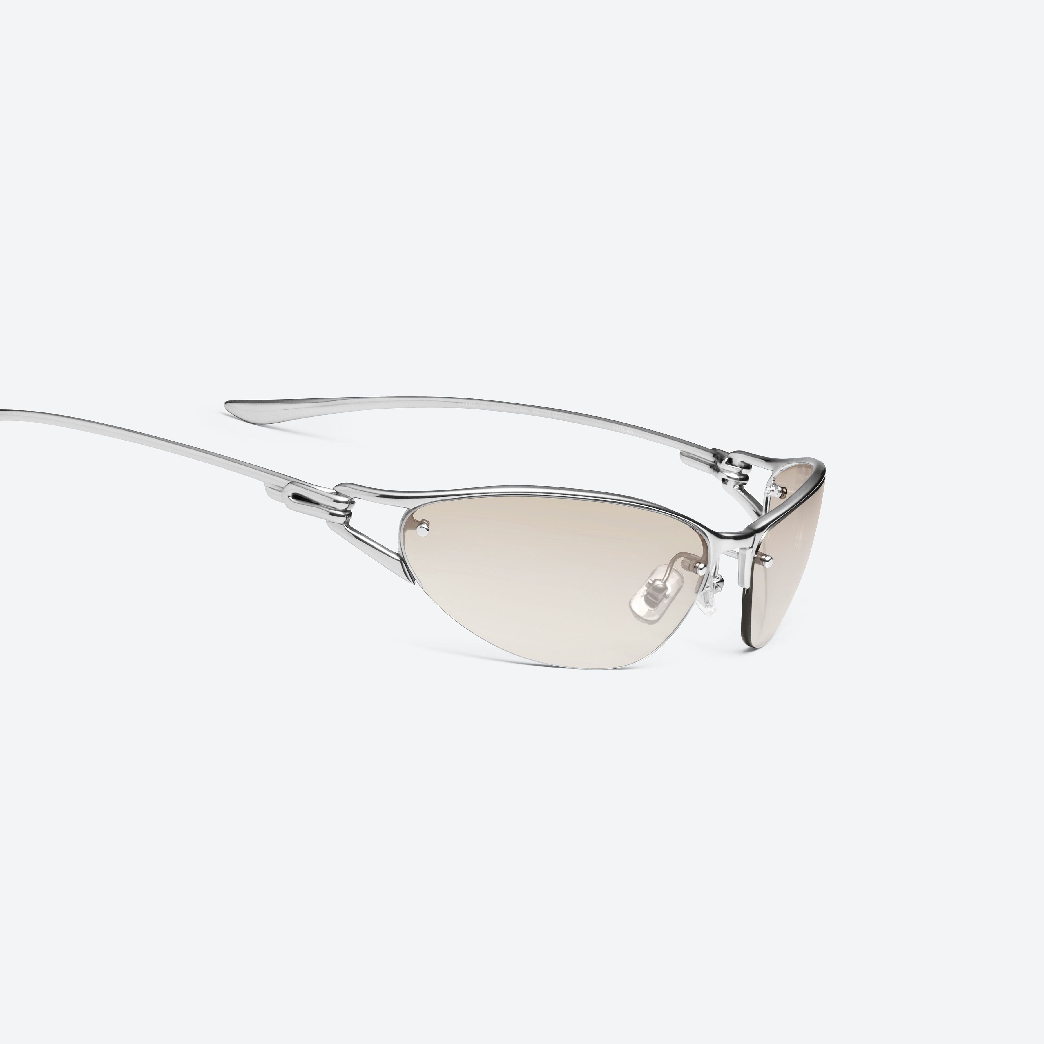 Gentle Monster Futura 02 Sunglasses in silver, showcasing premium Korean designer fashion.