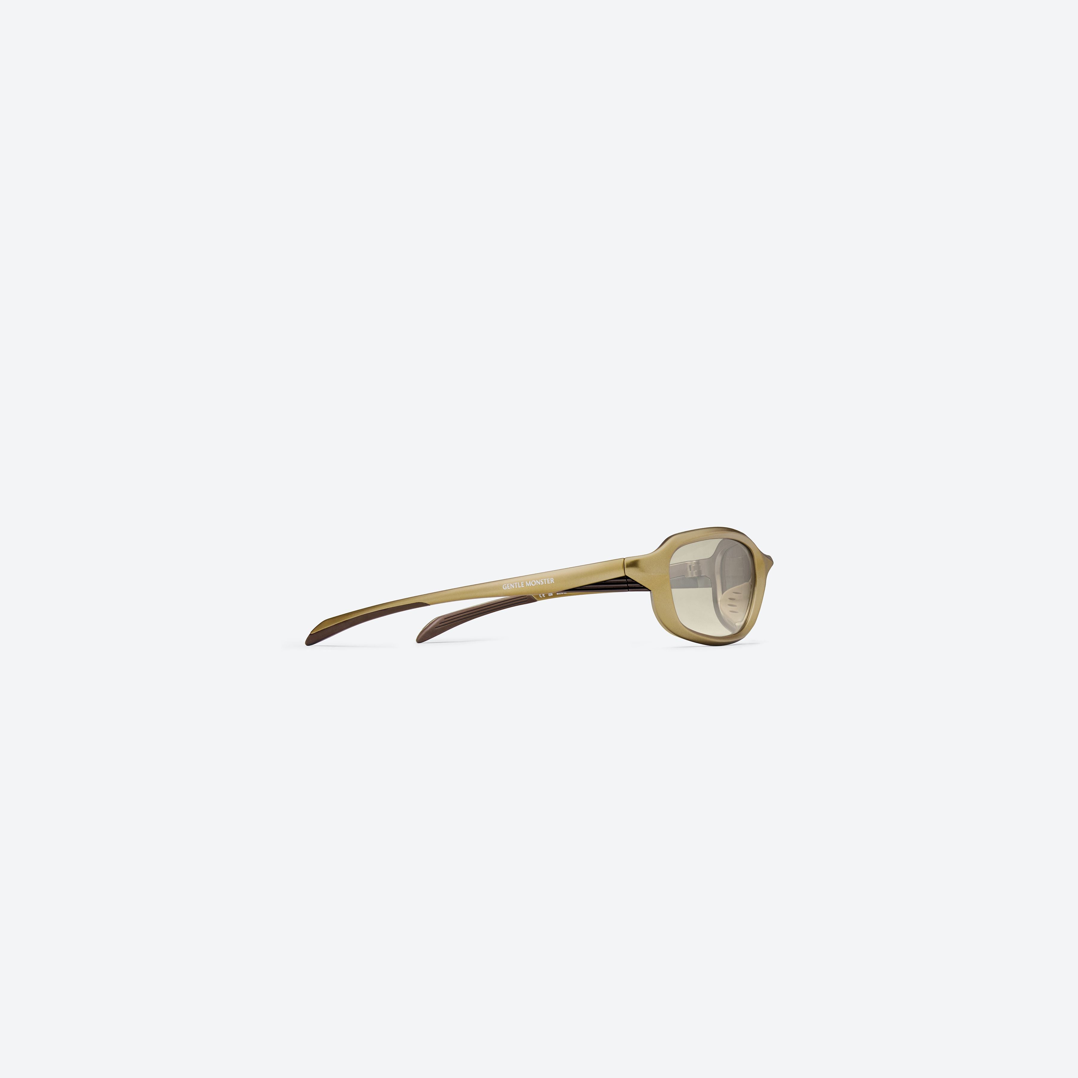 Gentle Monster Volt Mgd2 gold sunglasses, Korean designer fashion, available at ETA Seoul