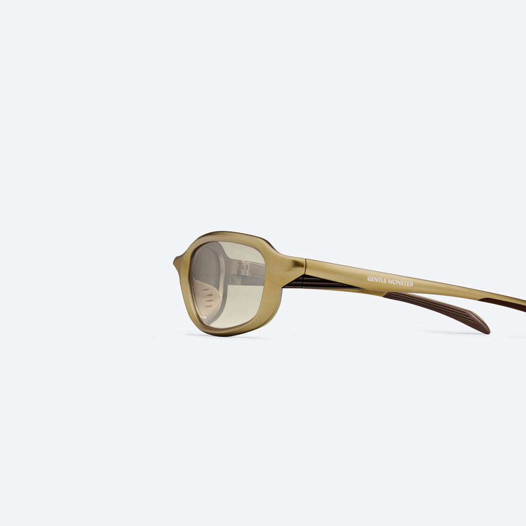 Gentle Monster Volt Mgd2 gold sunglasses, Korean designer fashion, available at ETA Seoul