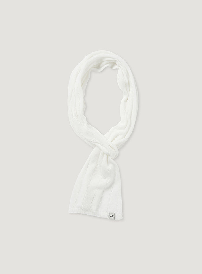Mango Maniplease Baia Linen Scarf White