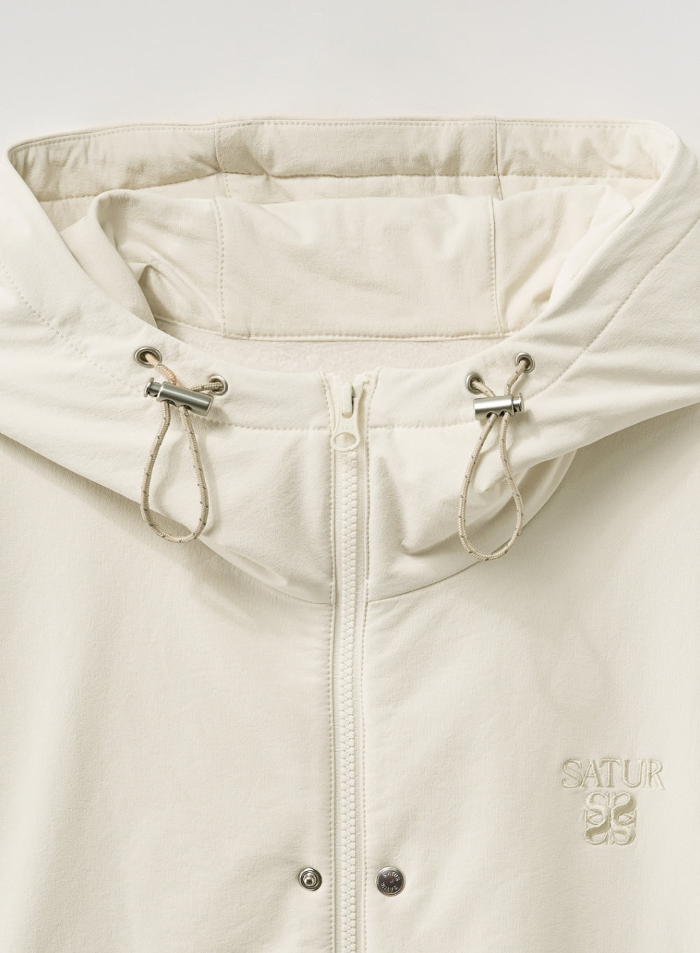 [satur] Teo Nylon Fleece Hood Jacket - Cream