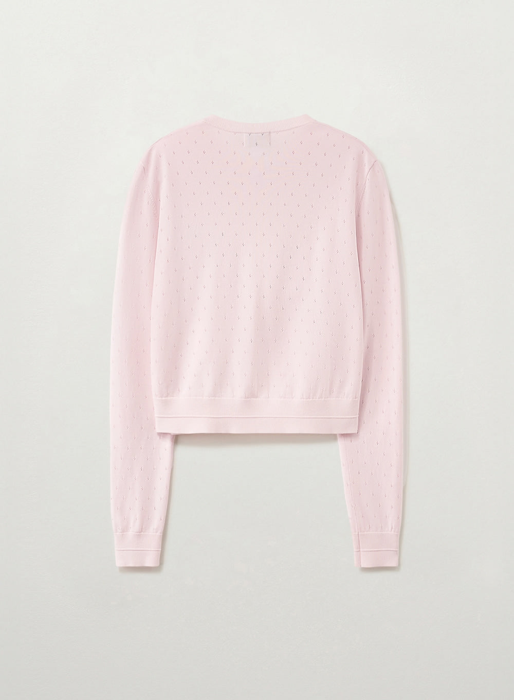 Satur Pointel Crewneck Cardigan - Light Pink