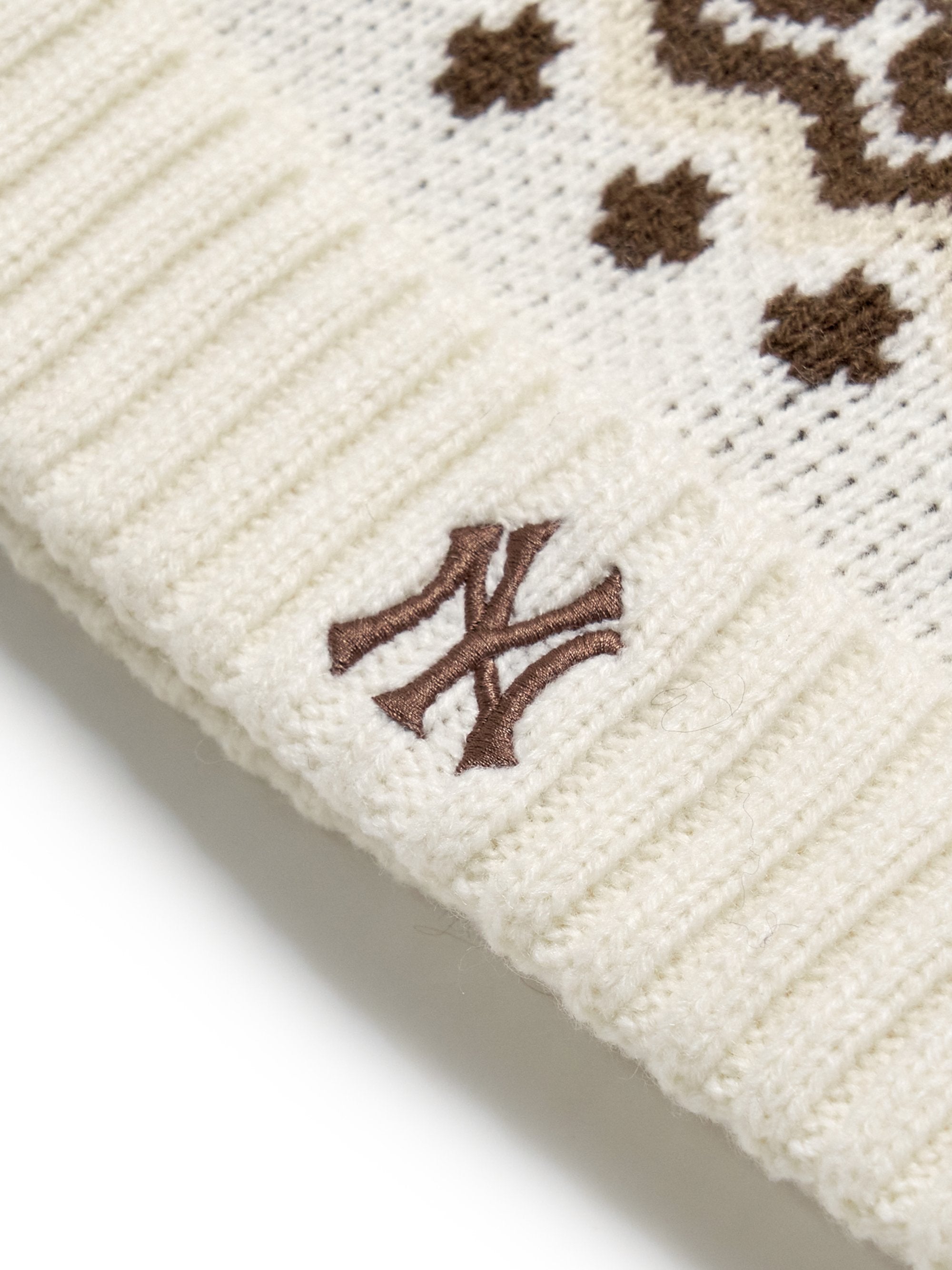 [mlb korea] NORDIC PATTERN POMPOM BEANIE