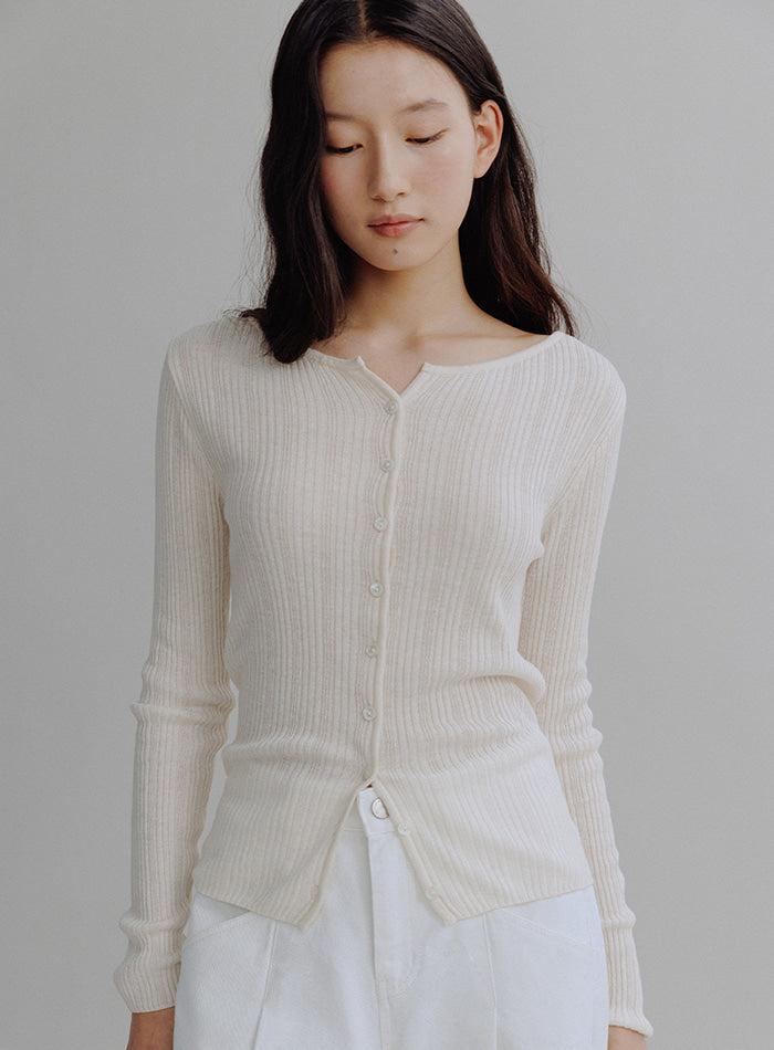 Mango Maniplease Roz Slim Cardigan Cream
