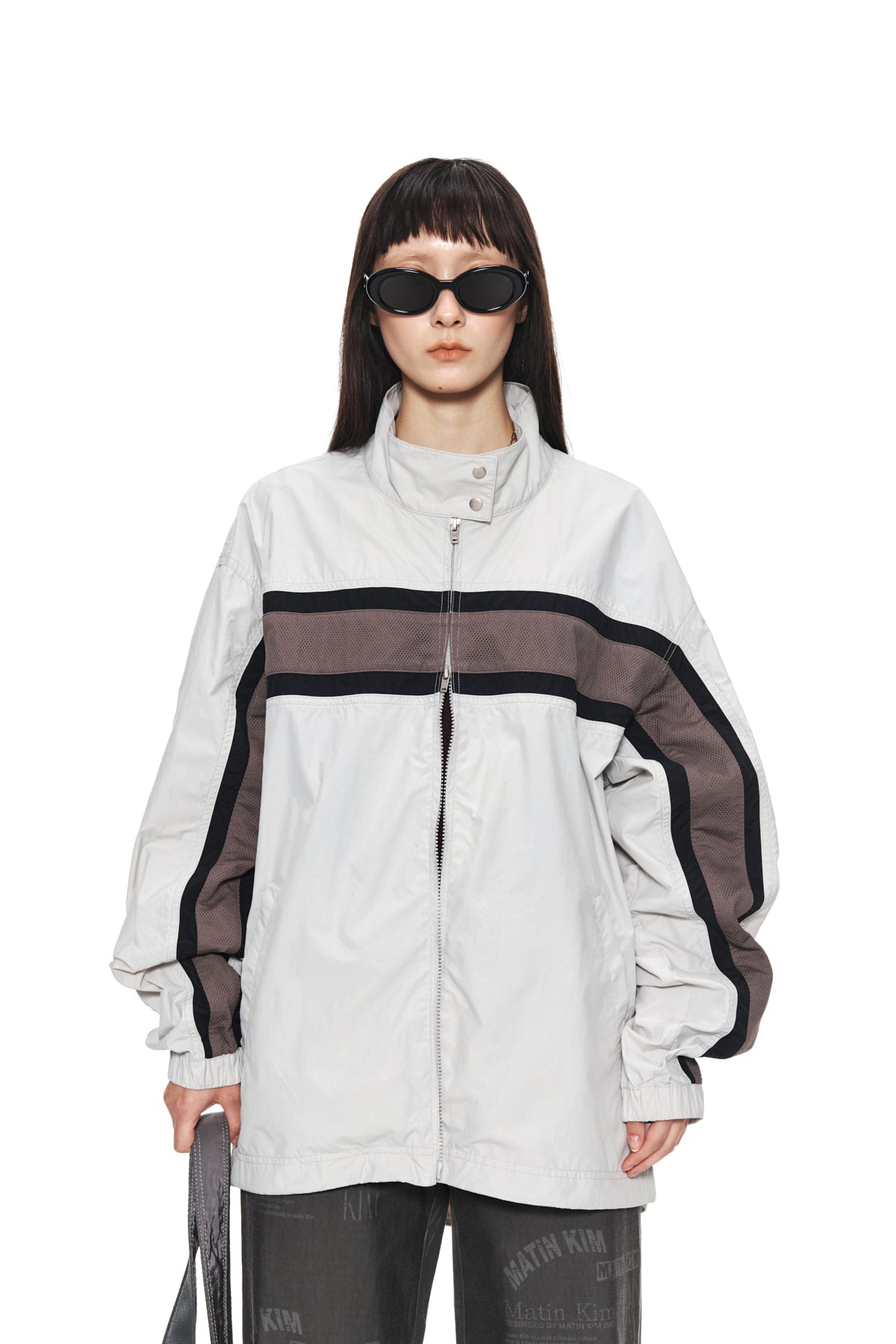 [matinkim] Mesh Mix Racing Jumper For Men IN Light Beige
