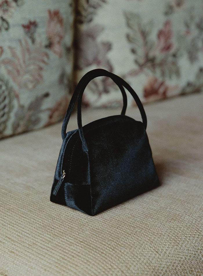 Mango Maniplease Bijou Velvet Bag Black