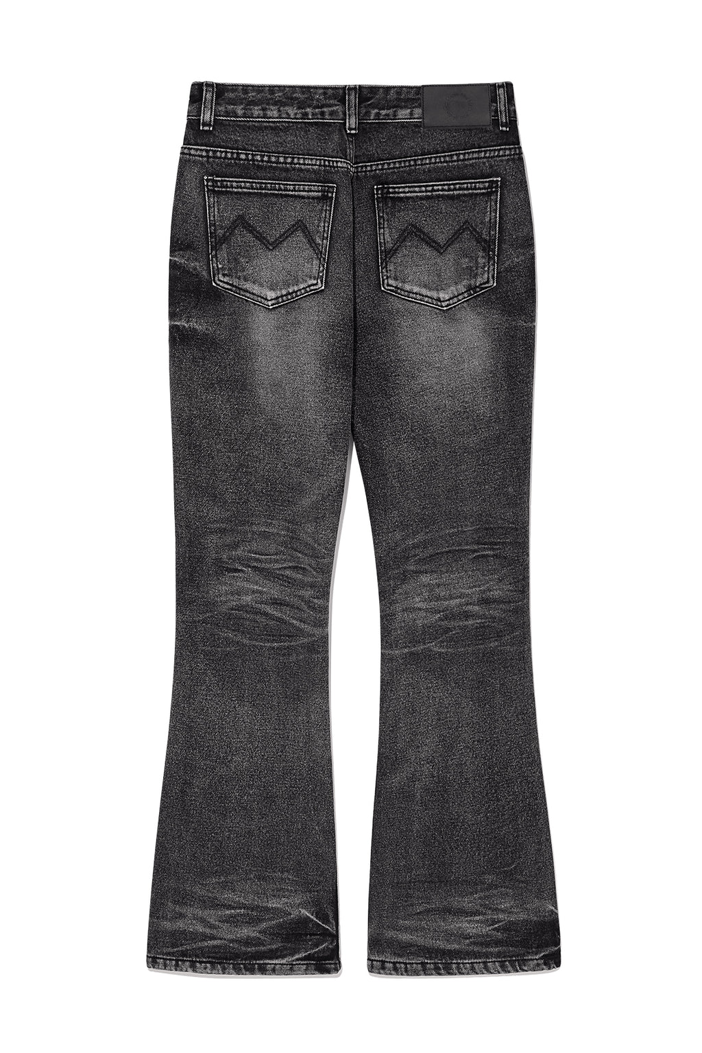 [matinkim] DEEP WASHED SEMI BOOTS CUT DENIM PANTS IN CHARCOAL
