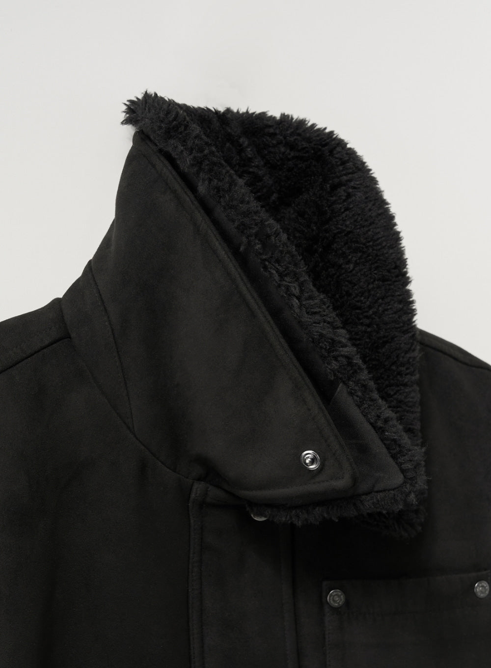 [satur] (W) Synthetic Suede Blouson Jumper - Black