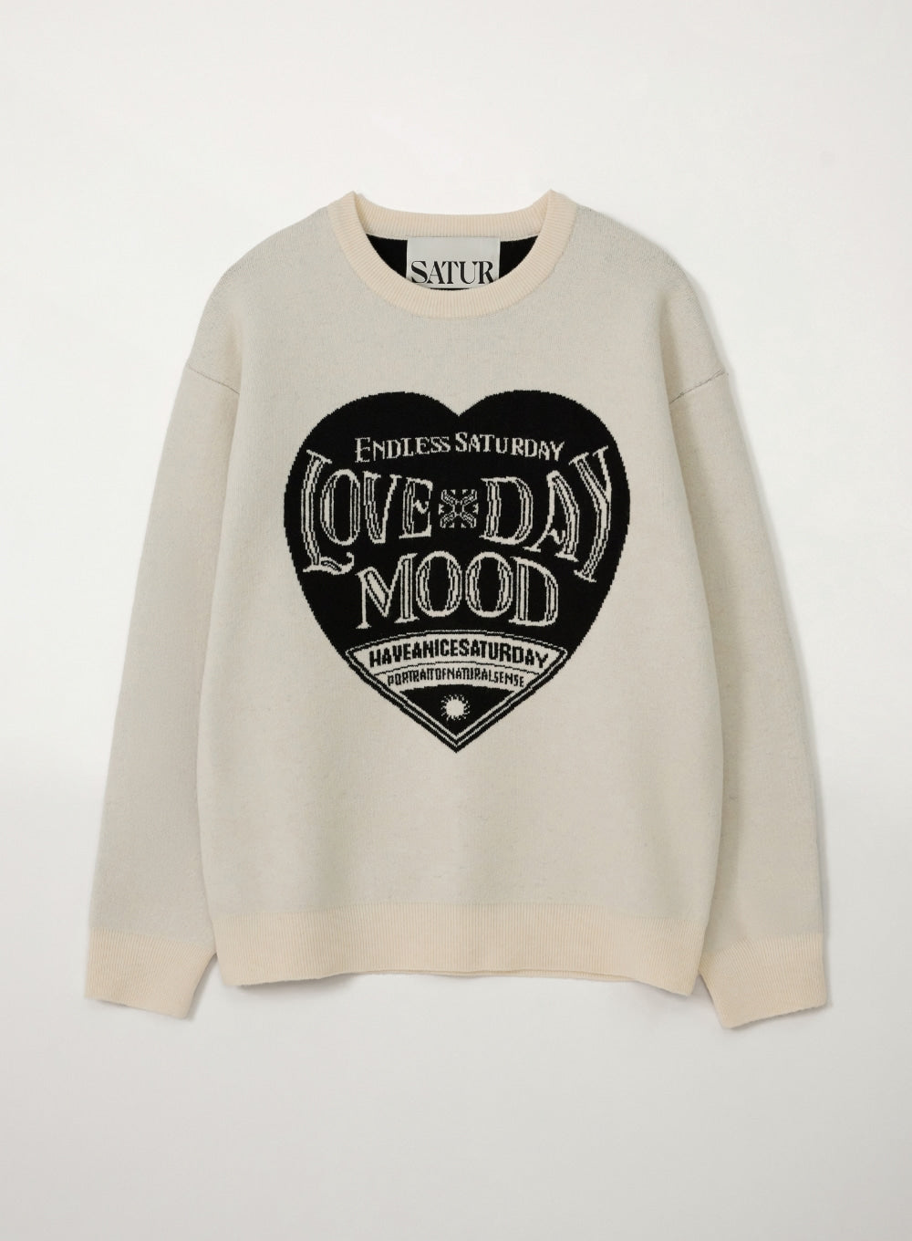[satur] Saturday Retro Mood Pullover Knit - Cream
