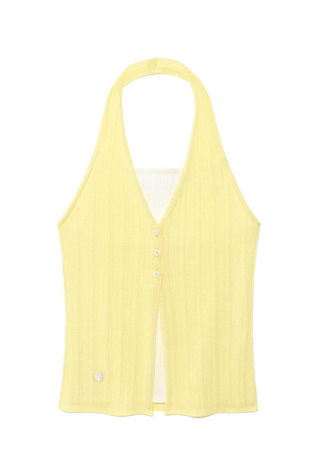 Matinkim Matin Kim Layered Button Halter Neck Top IN Light Yellow