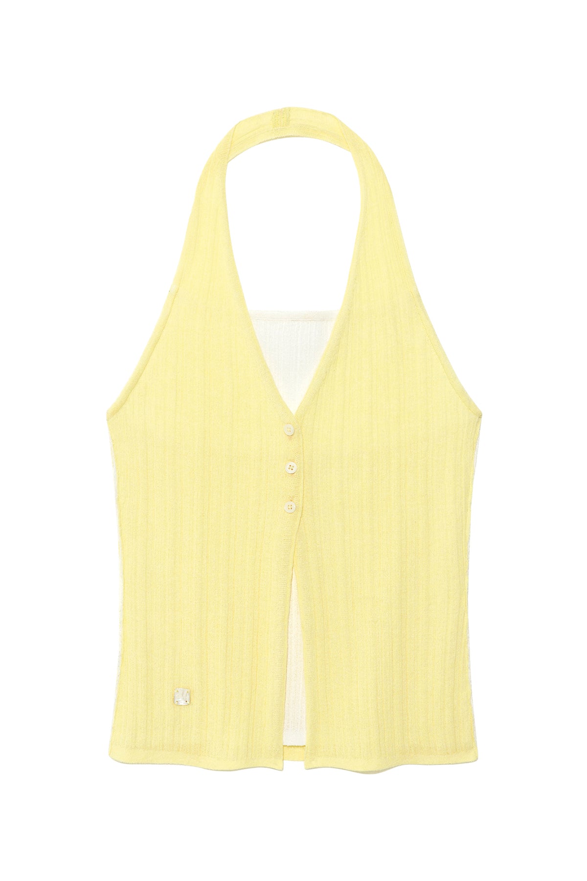 Matinkim Matin Kim Layered Button Halter Neck Top IN Light Yellow