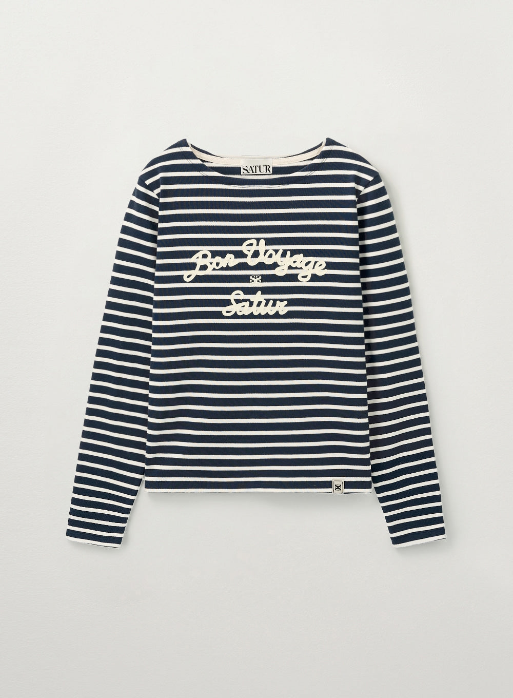 [satur] (W) Bon Voyage Border Long Sleeve - Navy
