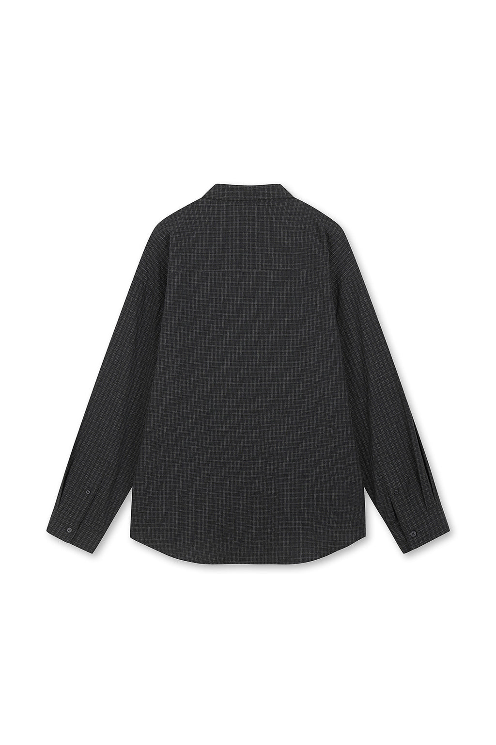[matinkim] FRONT GRAPHIC CHECK SHIRT IN CHARCOAL