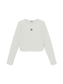 MLB Korea Women's Basic Slim Ribbed Crop Long Sleeve T-shirts