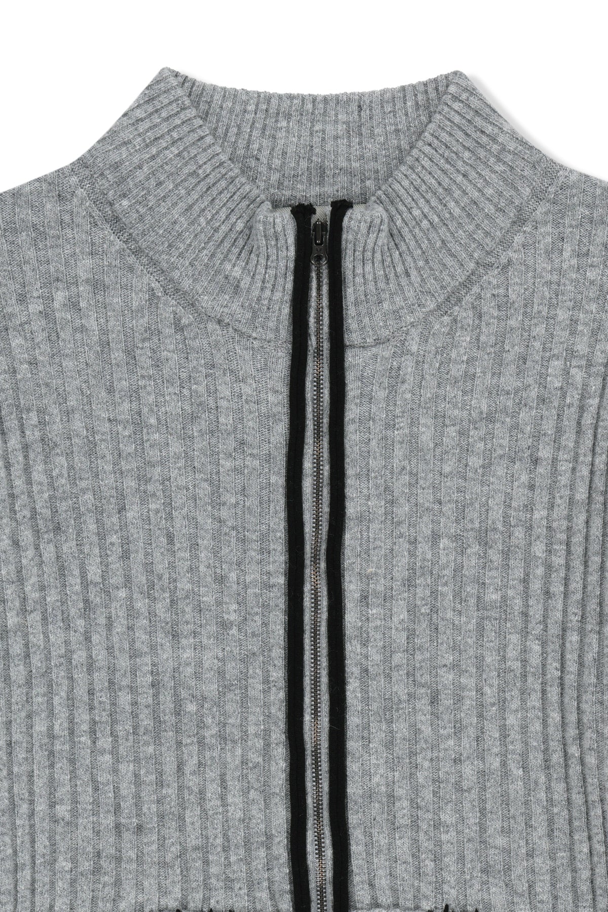 Matinkim Hand Stitch Slim Fit Knit Zip UP IN Grey