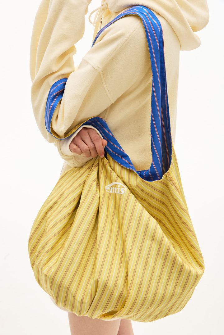 Emis Reversible Stripe Shoulder Bag-Blue