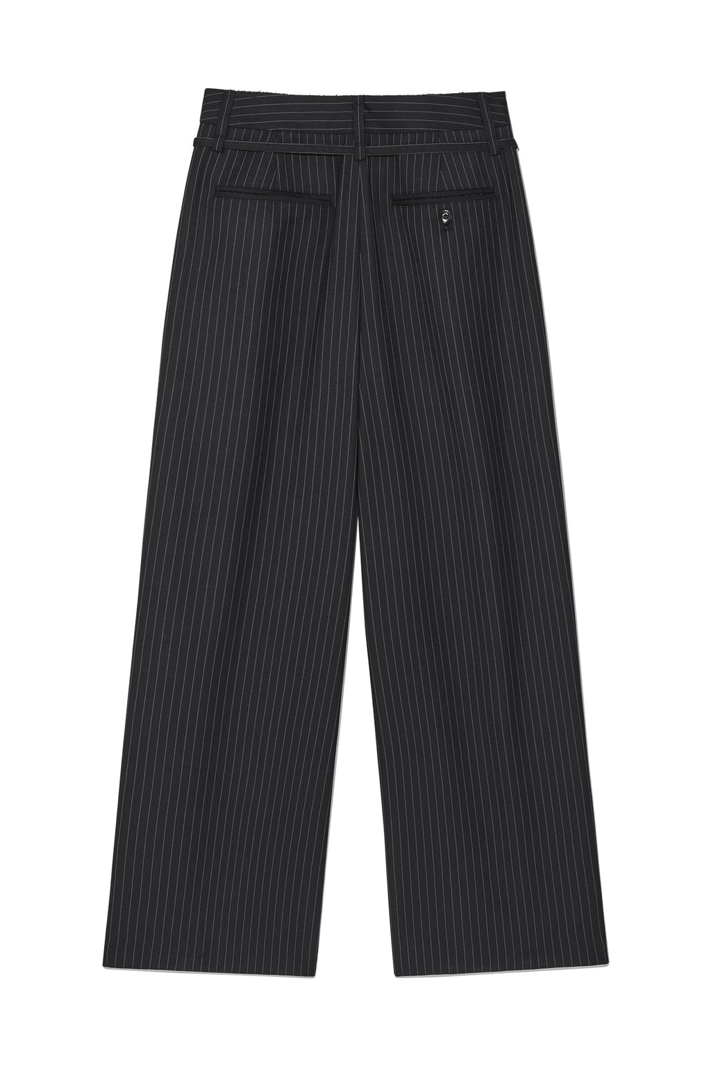 [matinkim] TUCK POINT STRIPE TROUSER IN CHARCOAL