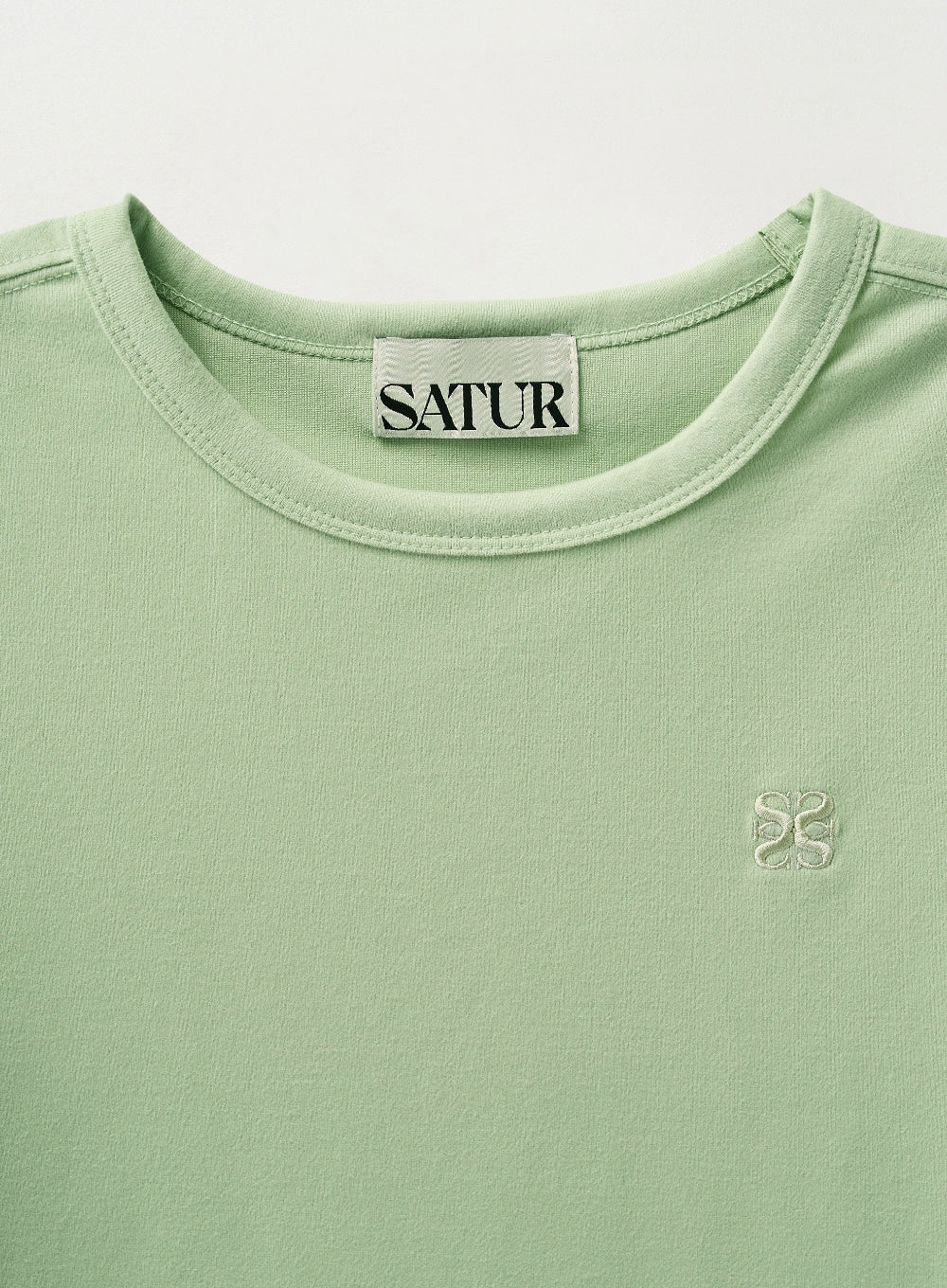 [satur] (W) Essential Basic Logo T-Shirt - Mint
