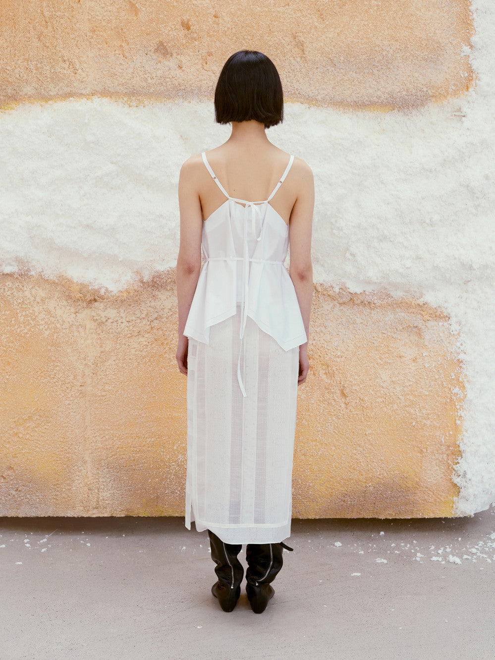 Low Classic See-Through Layered Skirt White