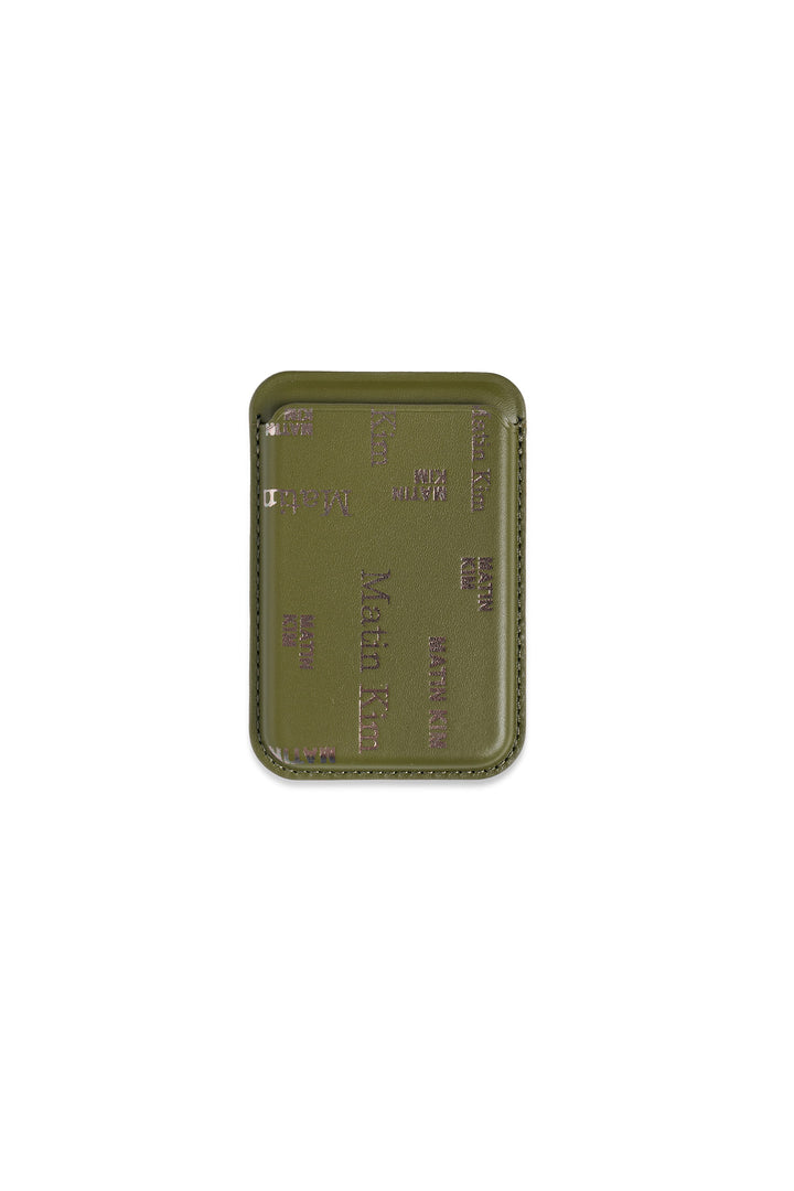 Matinkim Matin All-Over Logo Magnetic Card Wallet IN Khaki
