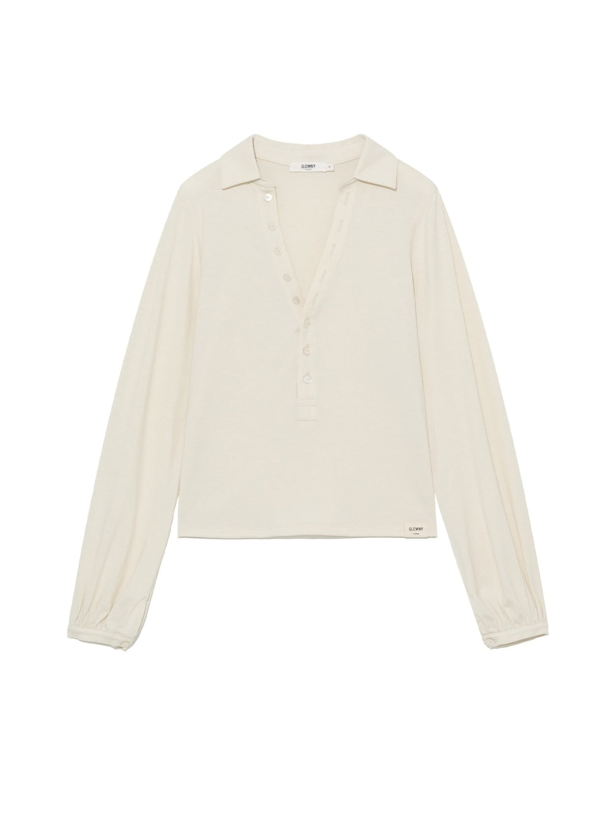 GLOWNY G V-Collar Henley Top (Light Beige)