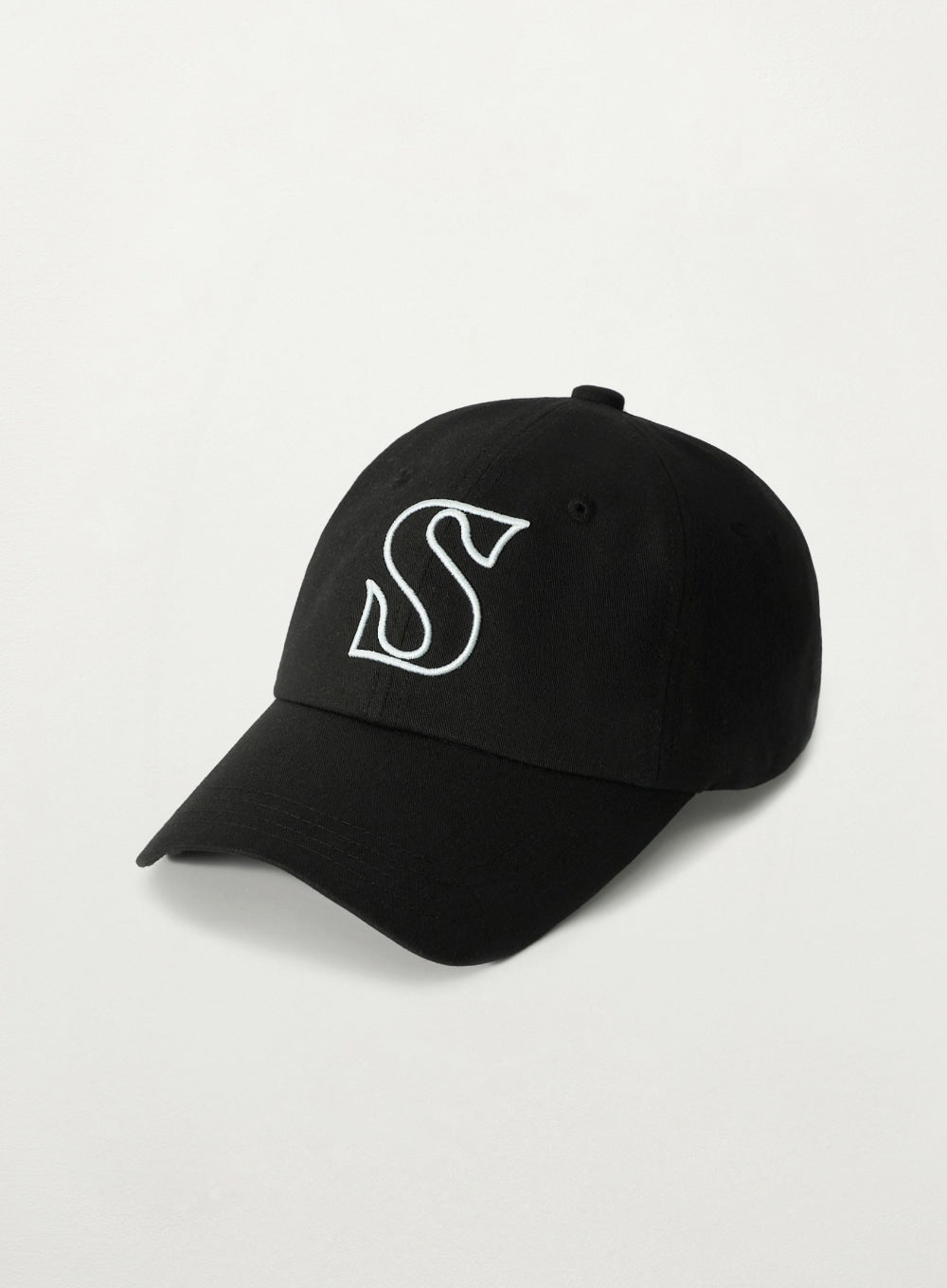 [satur] S Logo Vintage Casual Ball Cap - Black