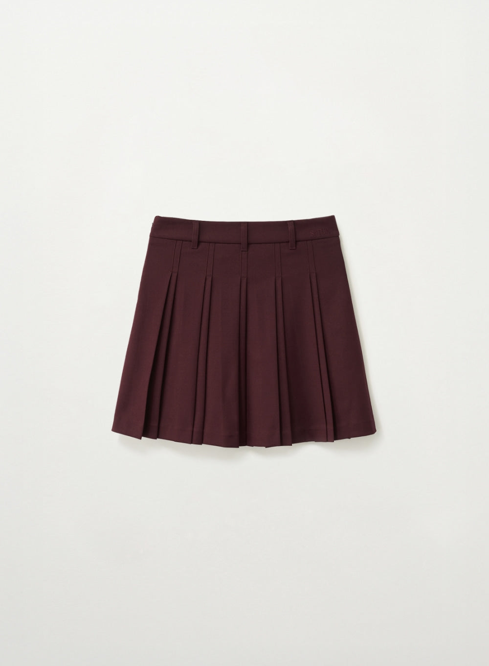 [SATUR] Pleated Mini Skirt - Burgundy