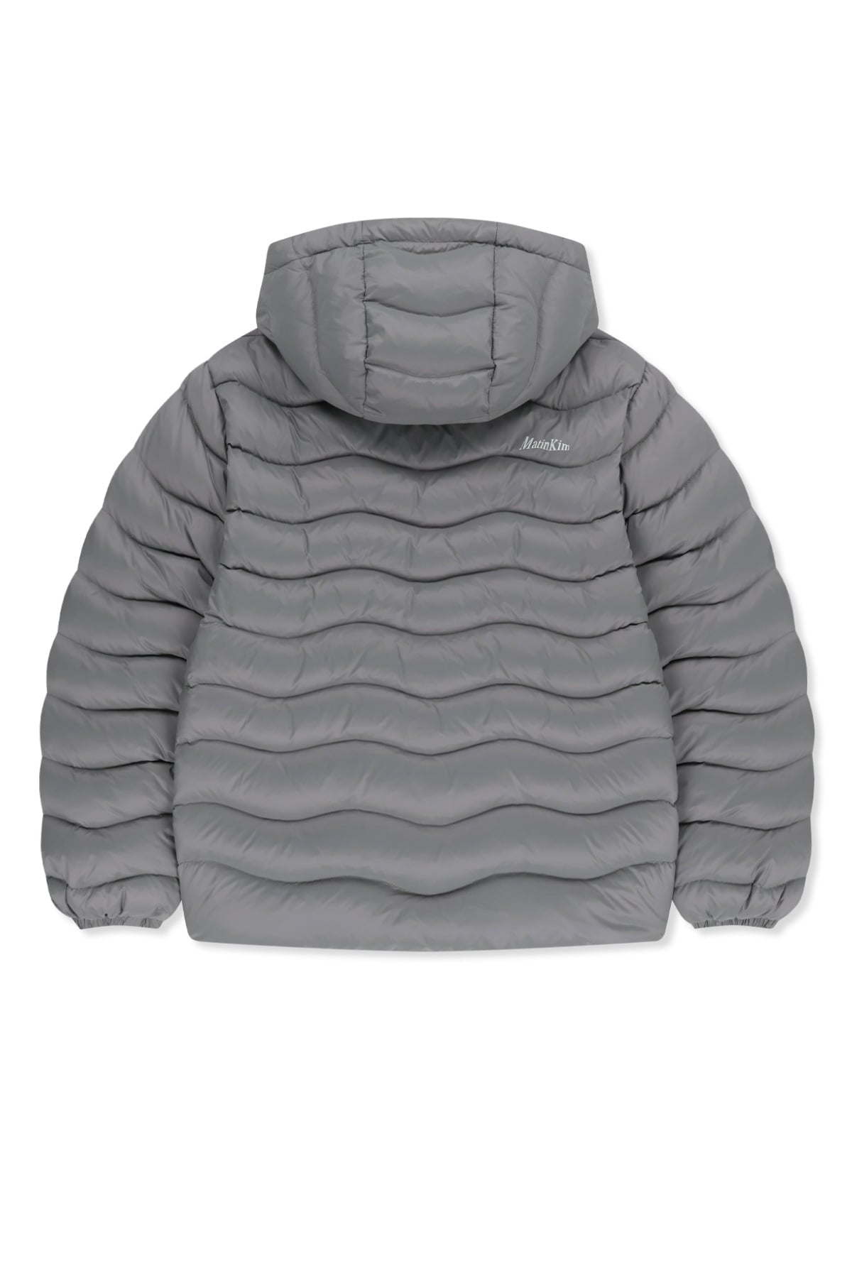 Matinkim Flowing Quilted Hoody Down Jumper IN Light Grey
