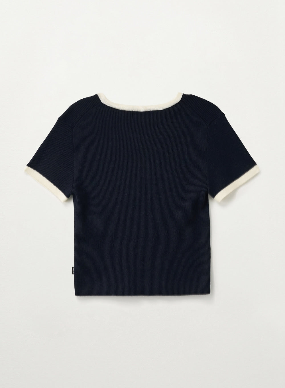 Satur (W) Rope Logo Ringer Half Knit - Navy